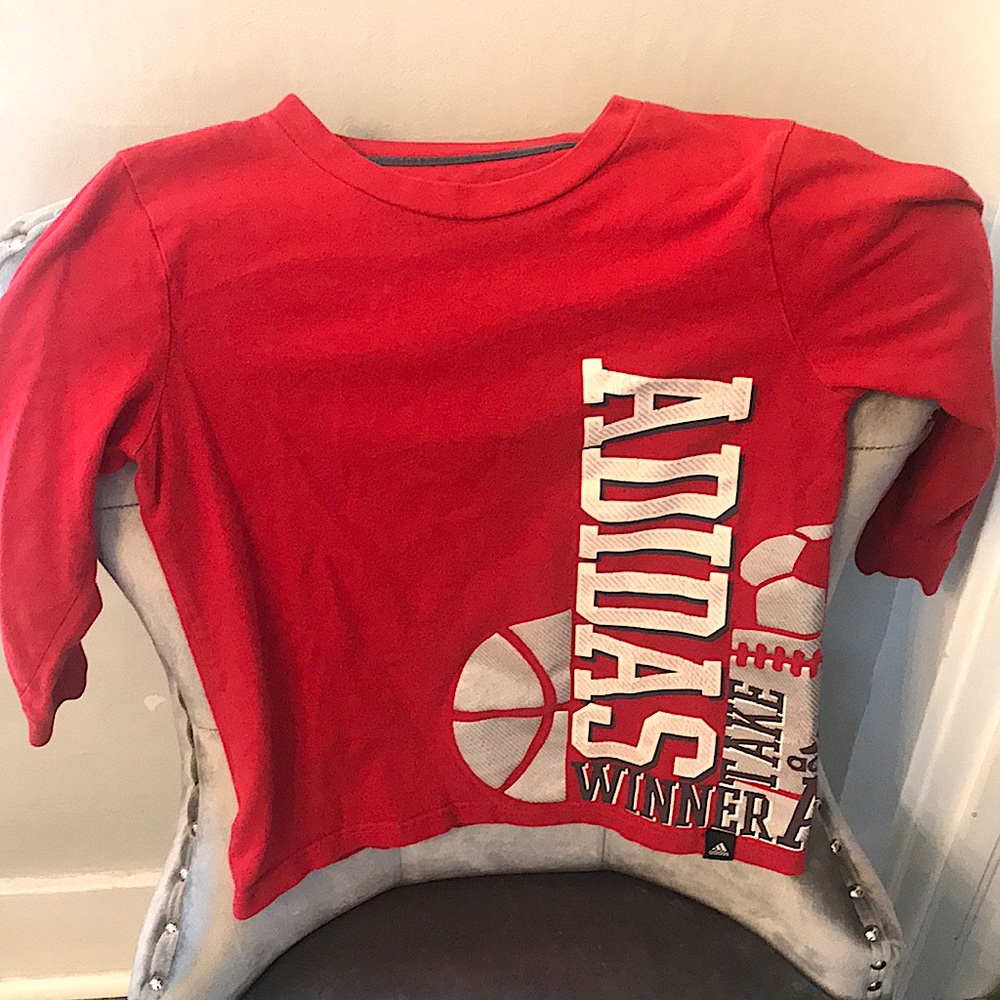 Adidas Long Sleeve Shirt Boys Youth Size 7 Sports
